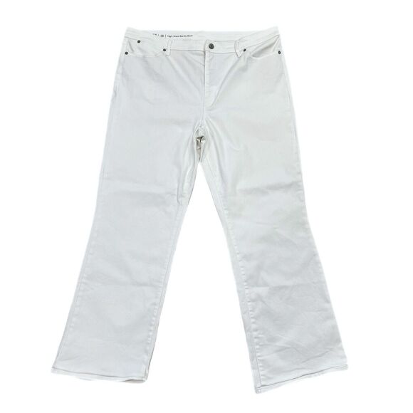 Talbots Flawless High Waist Barely Boot Jeans Plus Size 18 White Slimming - Picture 1 of 10